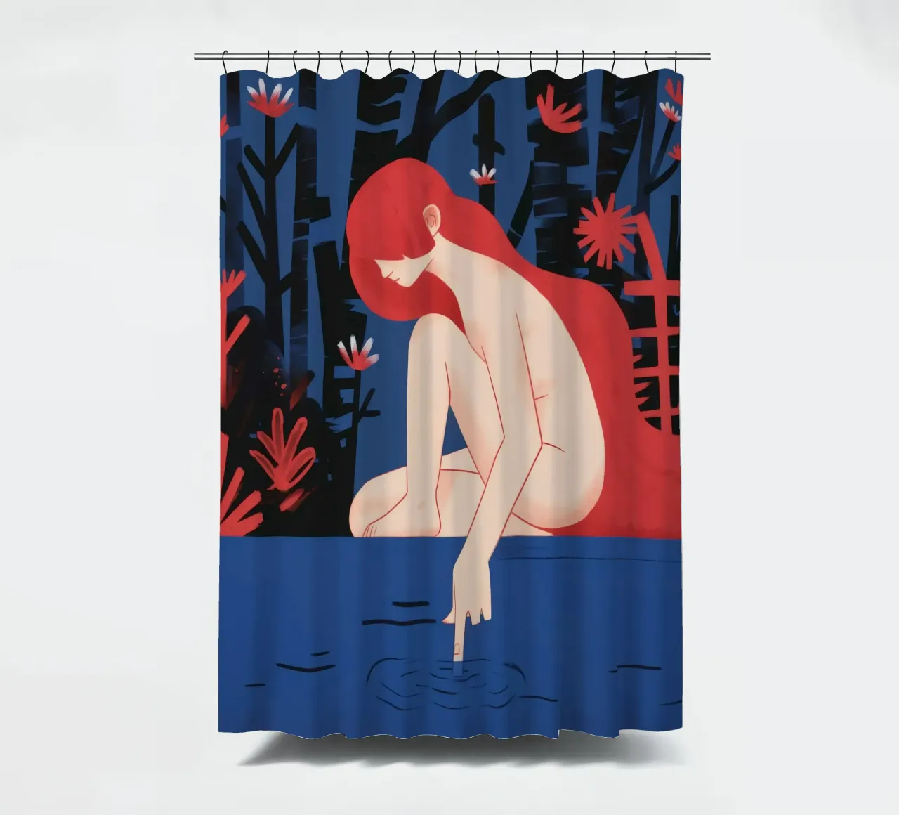 Riflesso d'acqua Tranquillità tenda da doccia da Petal Canvas