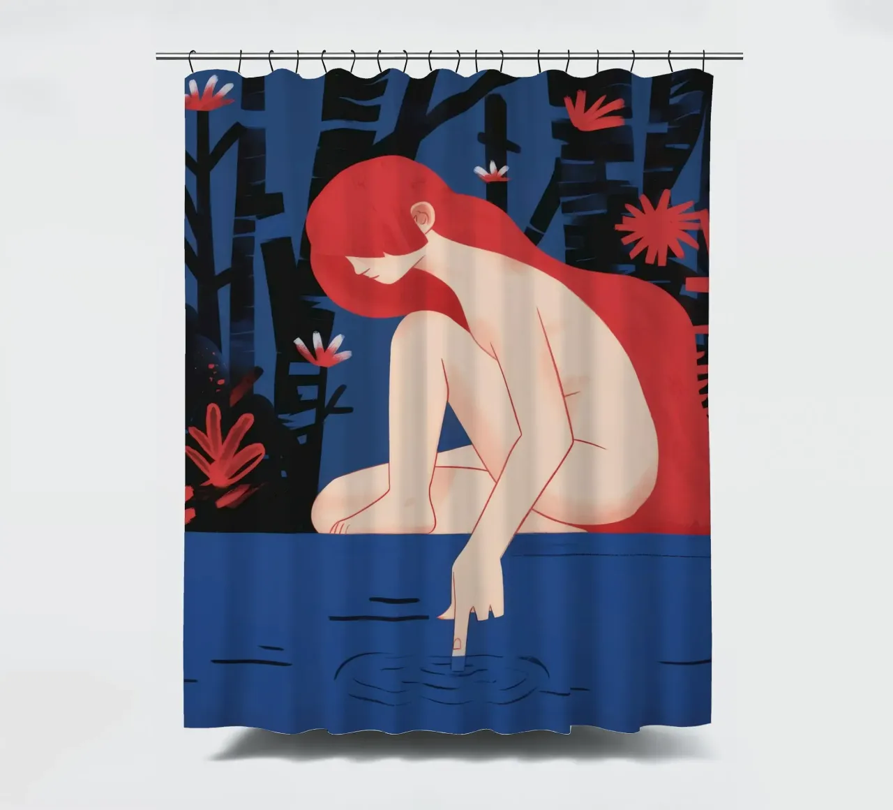 Riflesso d'acqua Tranquillità tenda da doccia da Petal Canvas