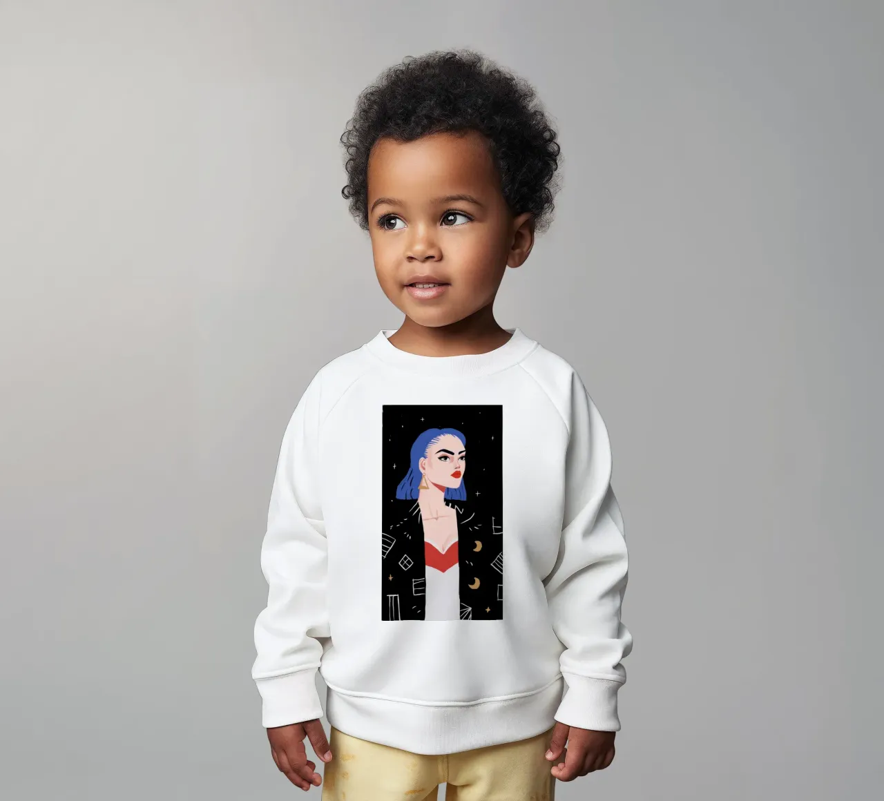 Cosmic Fashion Statement baby sweatshirt by Petal Canvas