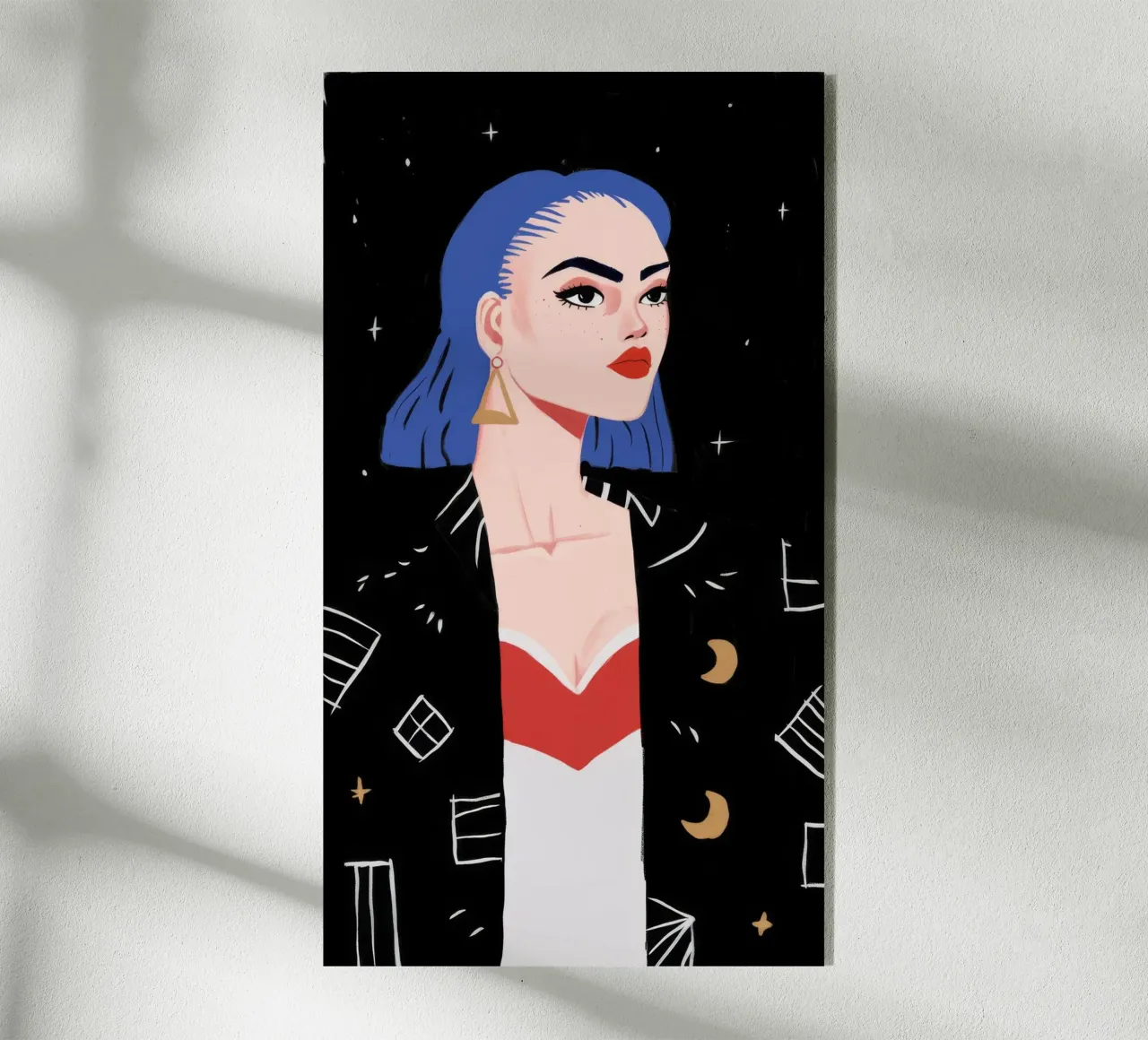 Cosmic Fashion Statement acrylic glass by Petal Canvas