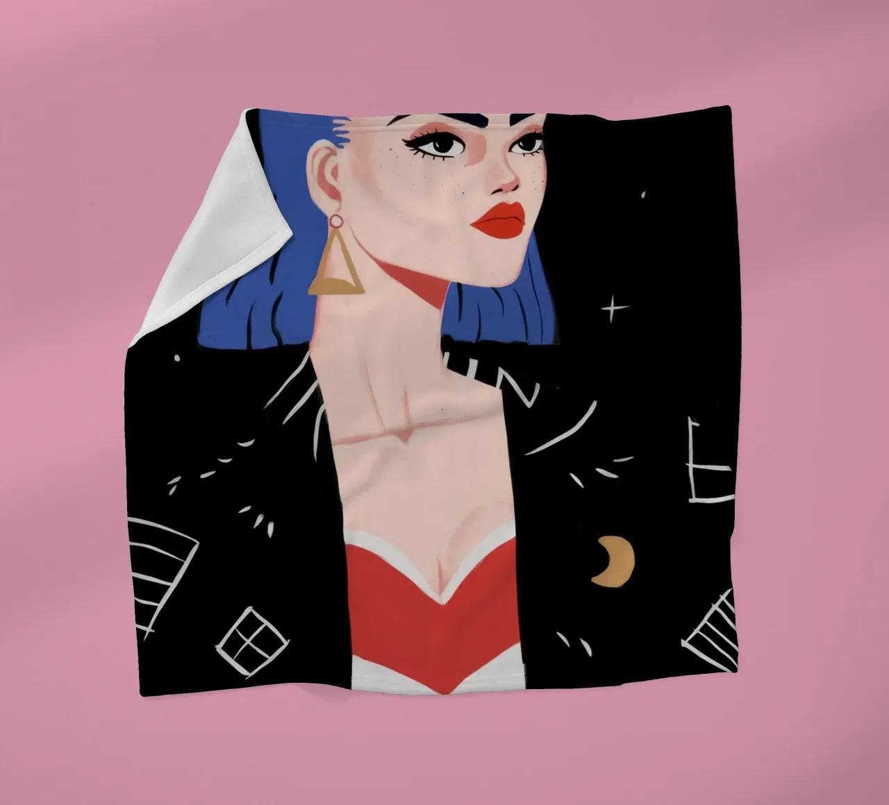 Cosmic Fashion Statement fleece blanket by Petal Canvas