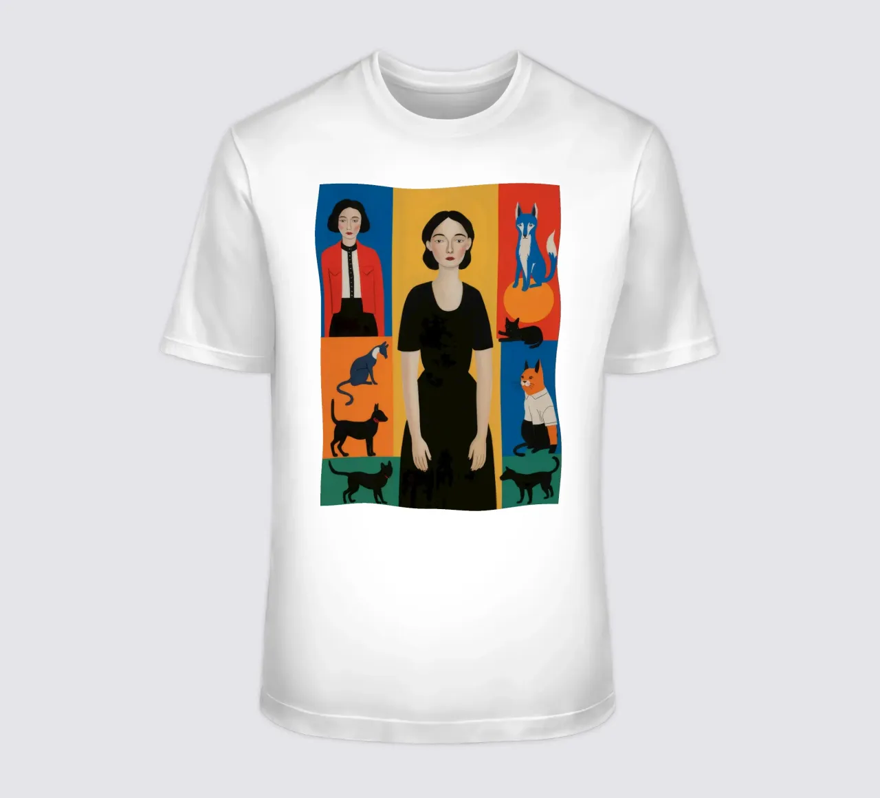 Cat Lover's Portrait t-shirt by Petal Canvas
