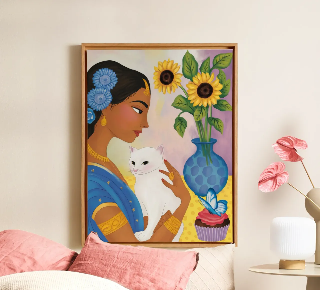 Sunflower Cat Harmony canvas by Petal Canvas