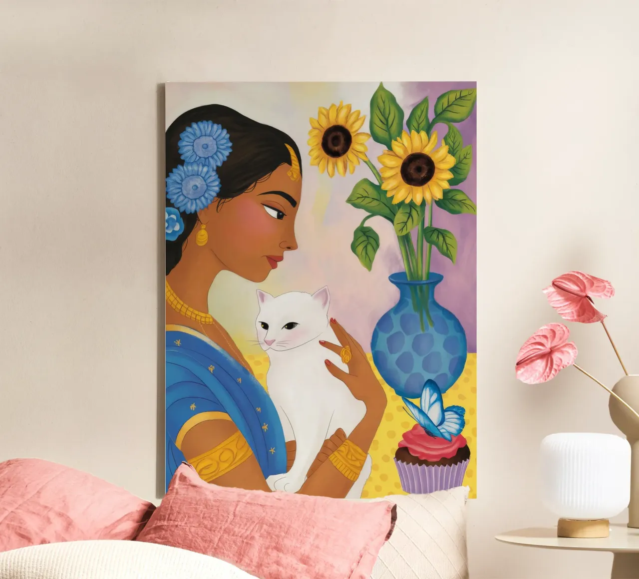 Sunflower Cat Harmony canvas by Petal Canvas