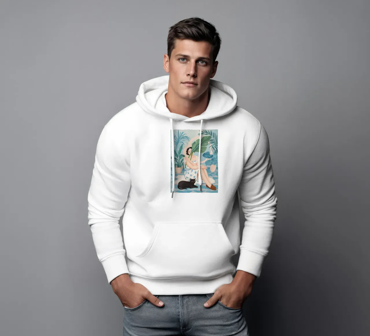 Scena di relax tropicale felpa con cappuccio da Petal Canvas