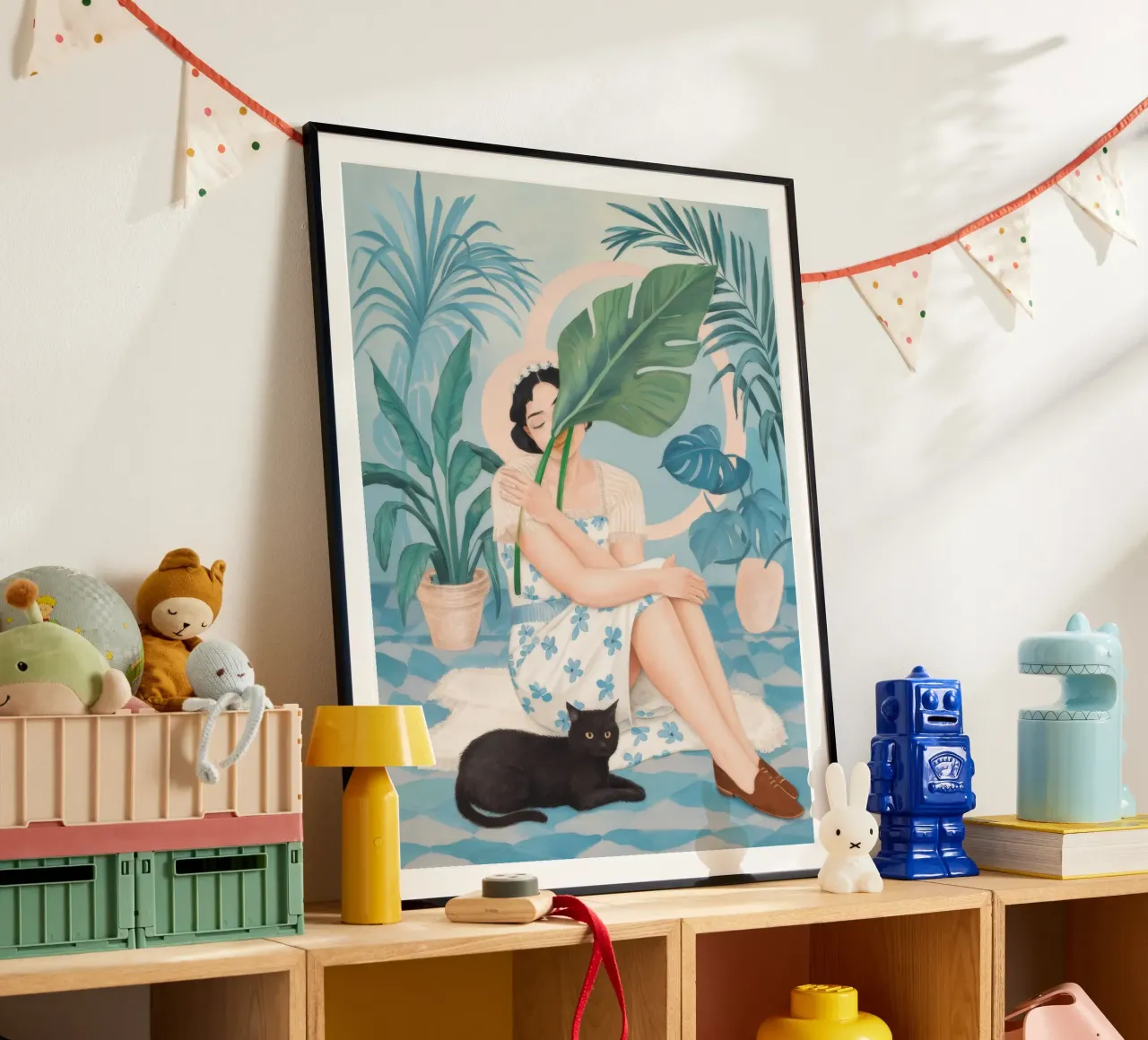Scena di relax tropicale poster con telaio in alluminio da Petal Canvas