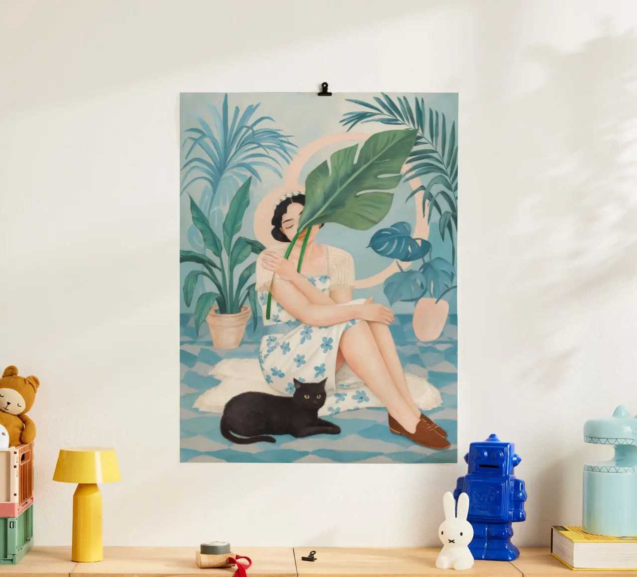Scena di relax tropicale poster con telaio in alluminio da Petal Canvas