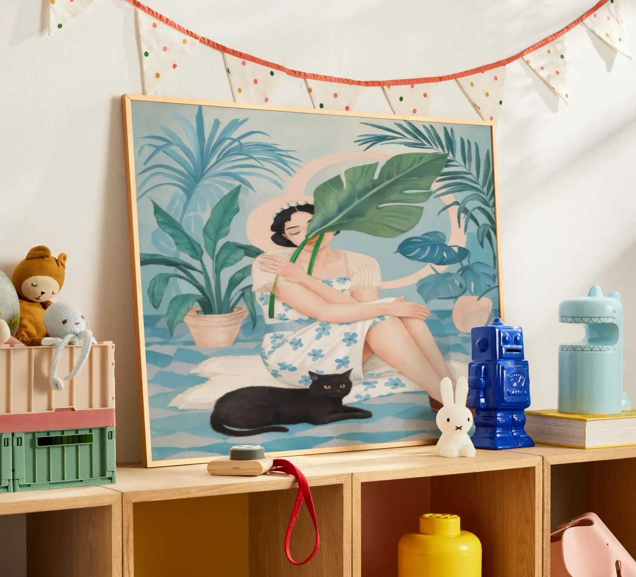 Scena di relax tropicale poster con telaio in alluminio da Petal Canvas