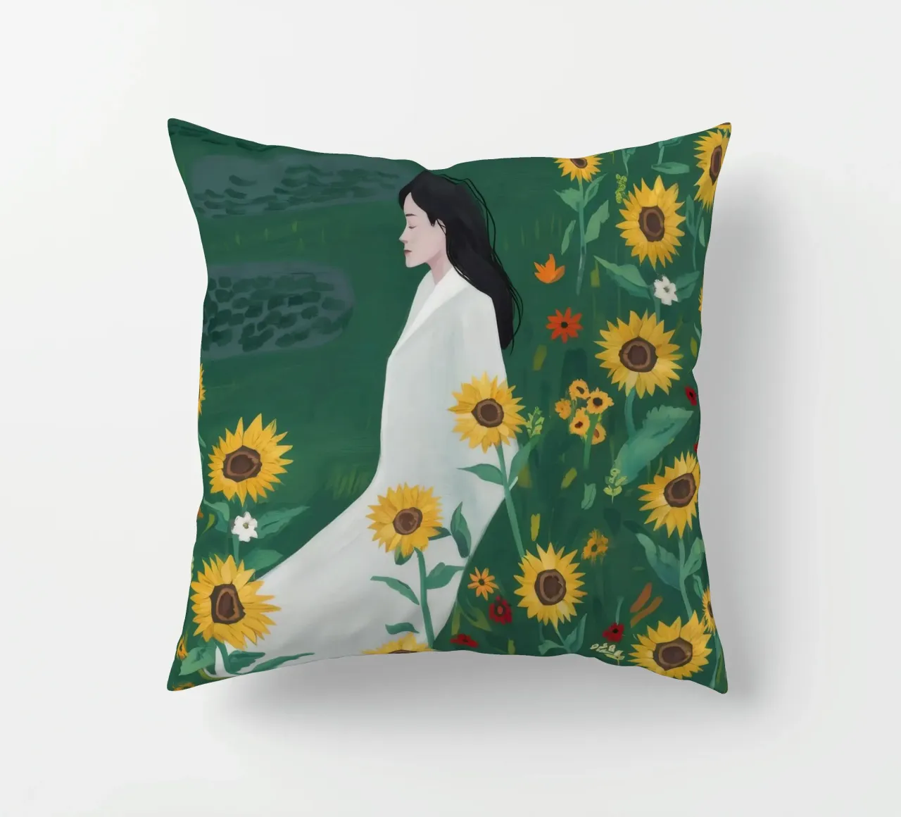 Serenità dei girasoli cuscino da Petal Canvas