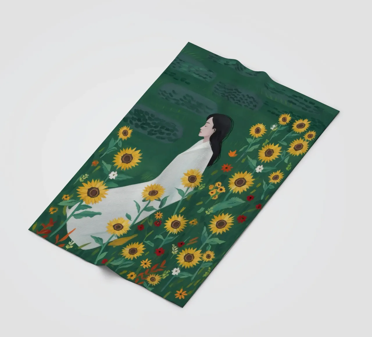 Sunflower Serenity fleece blanket by Petal Canvas