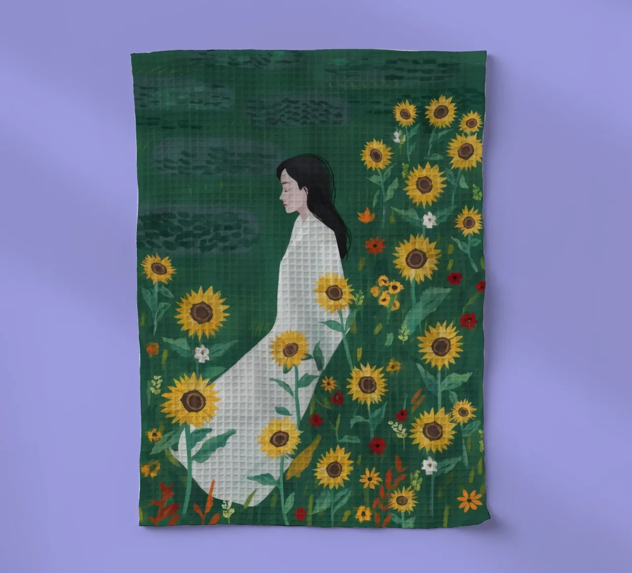 Serenità dei girasoli canovaccio da cucina da Petal Canvas