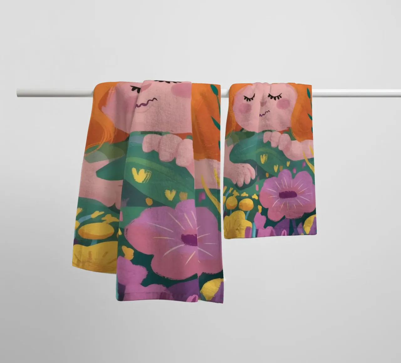 Paesaggio onirico floreale asciugamano da bagno da Petal Canvas