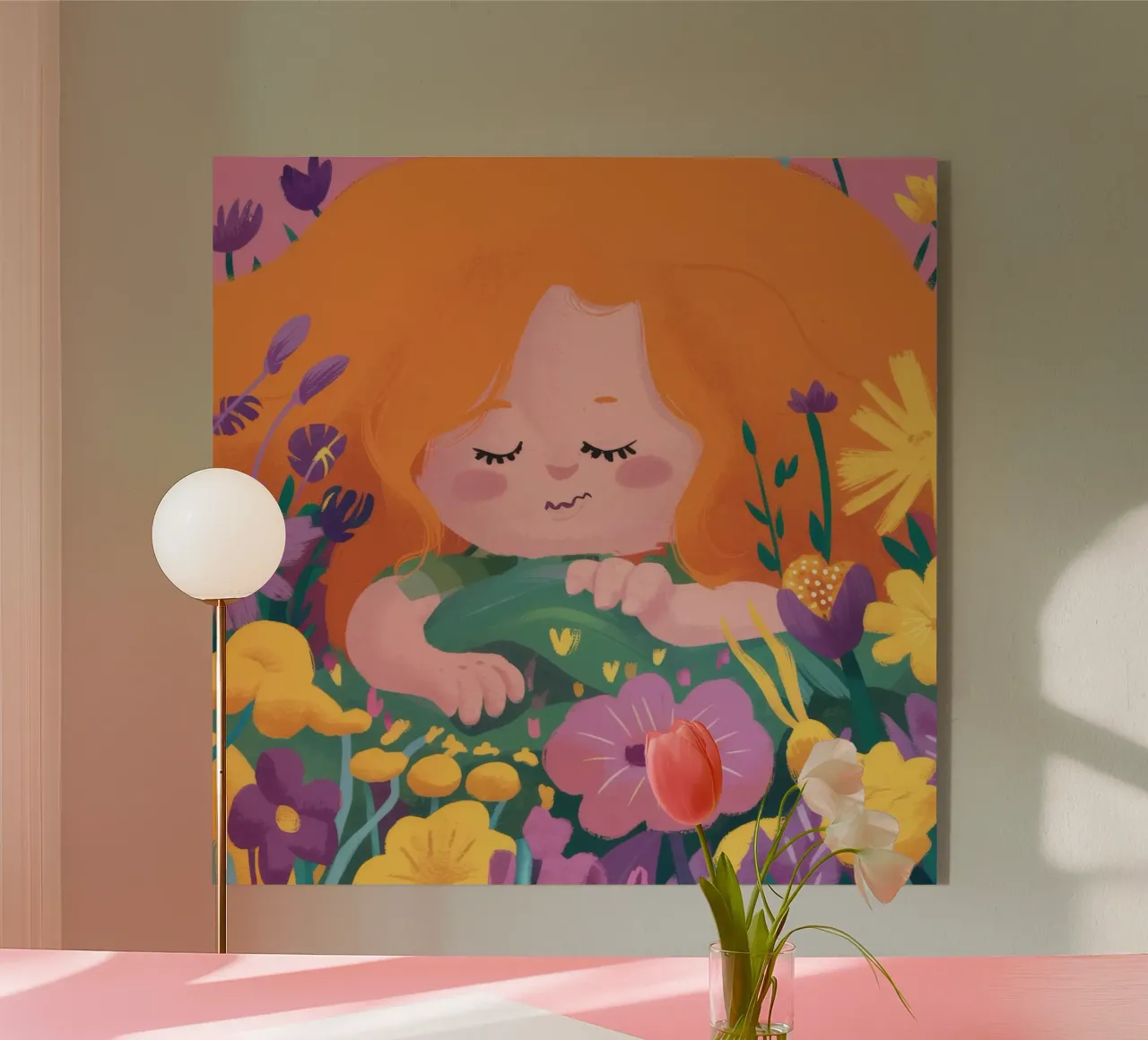 Paesaggio onirico floreale plexiglass da Petal Canvas