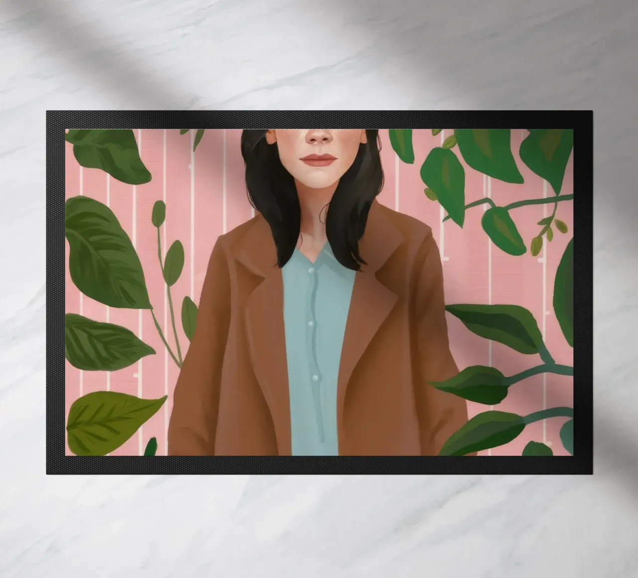 Leafy Elegance doormat by Petal Canvas