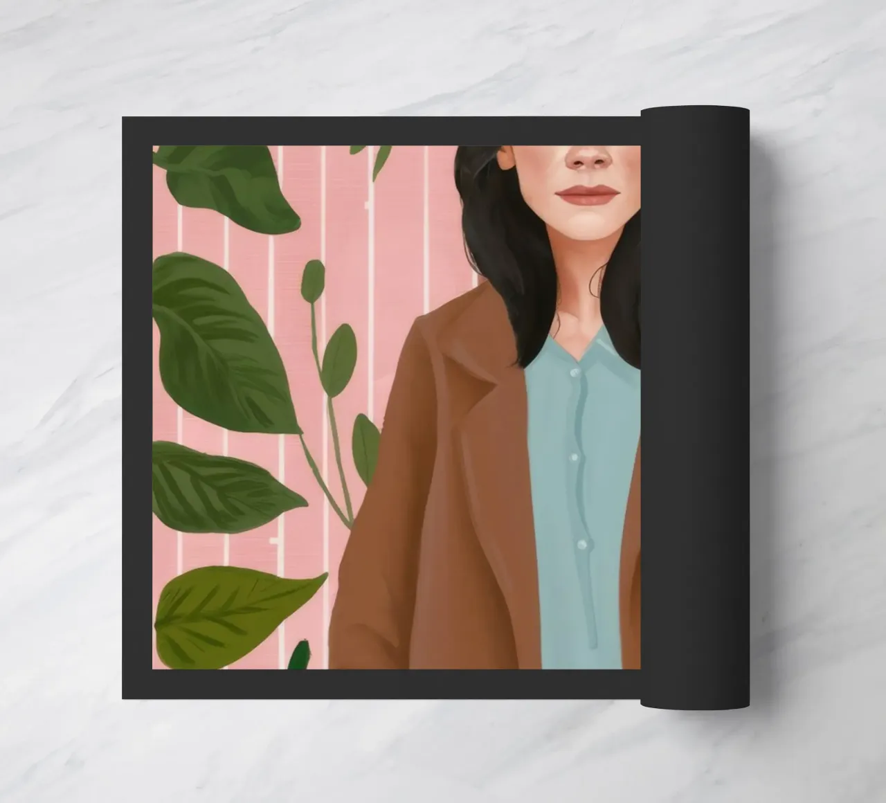 Leafy Elegance doormat by Petal Canvas