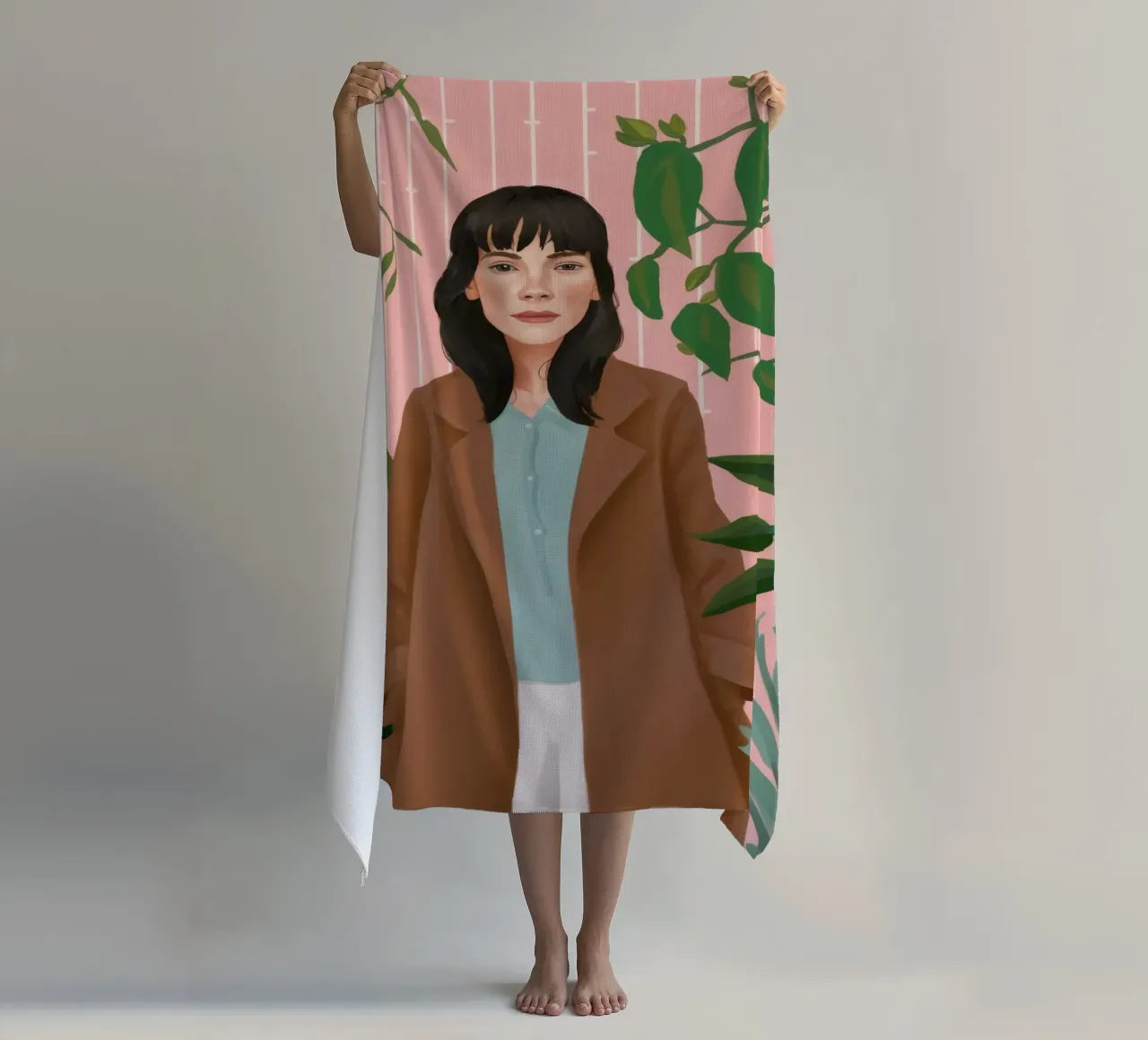 Eleganza a foglie telo mare da Petal Canvas