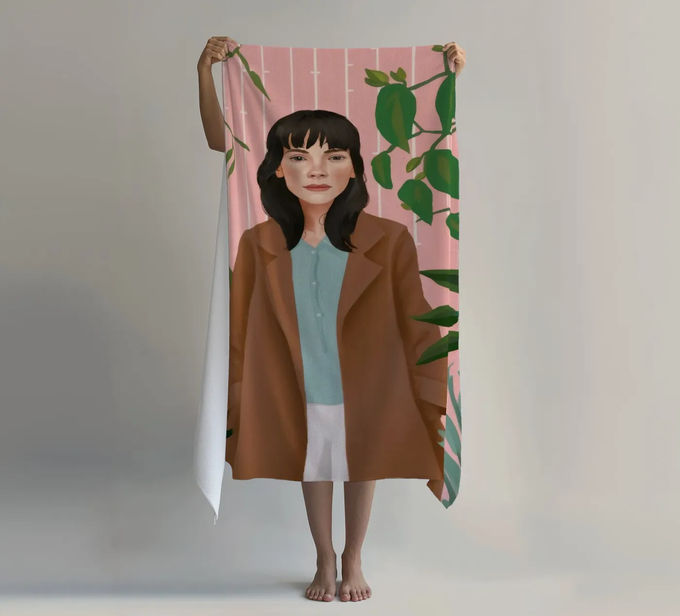 Leafy Elegance serviette de plage de Petal Canvas