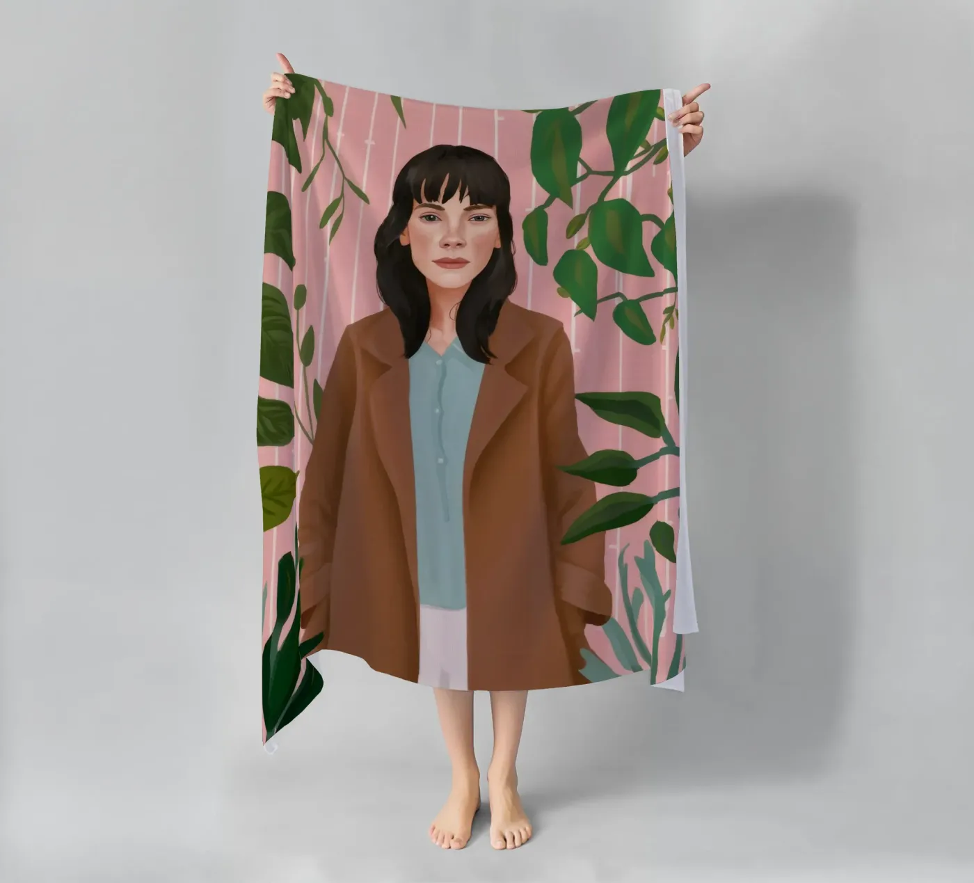Leafy Elegance serviette de plage de Petal Canvas