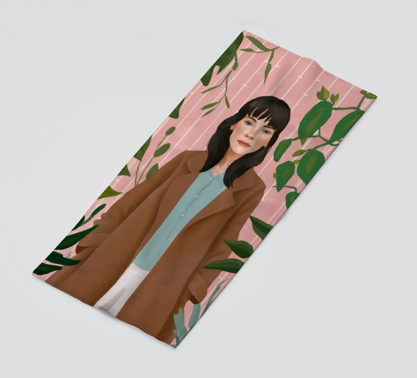 Leafy Elegance serviette de plage de Petal Canvas