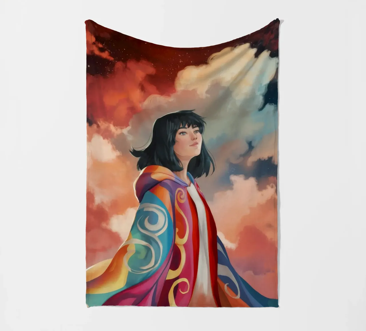 Cosmic Grace fleece blanket by Petal Canvas