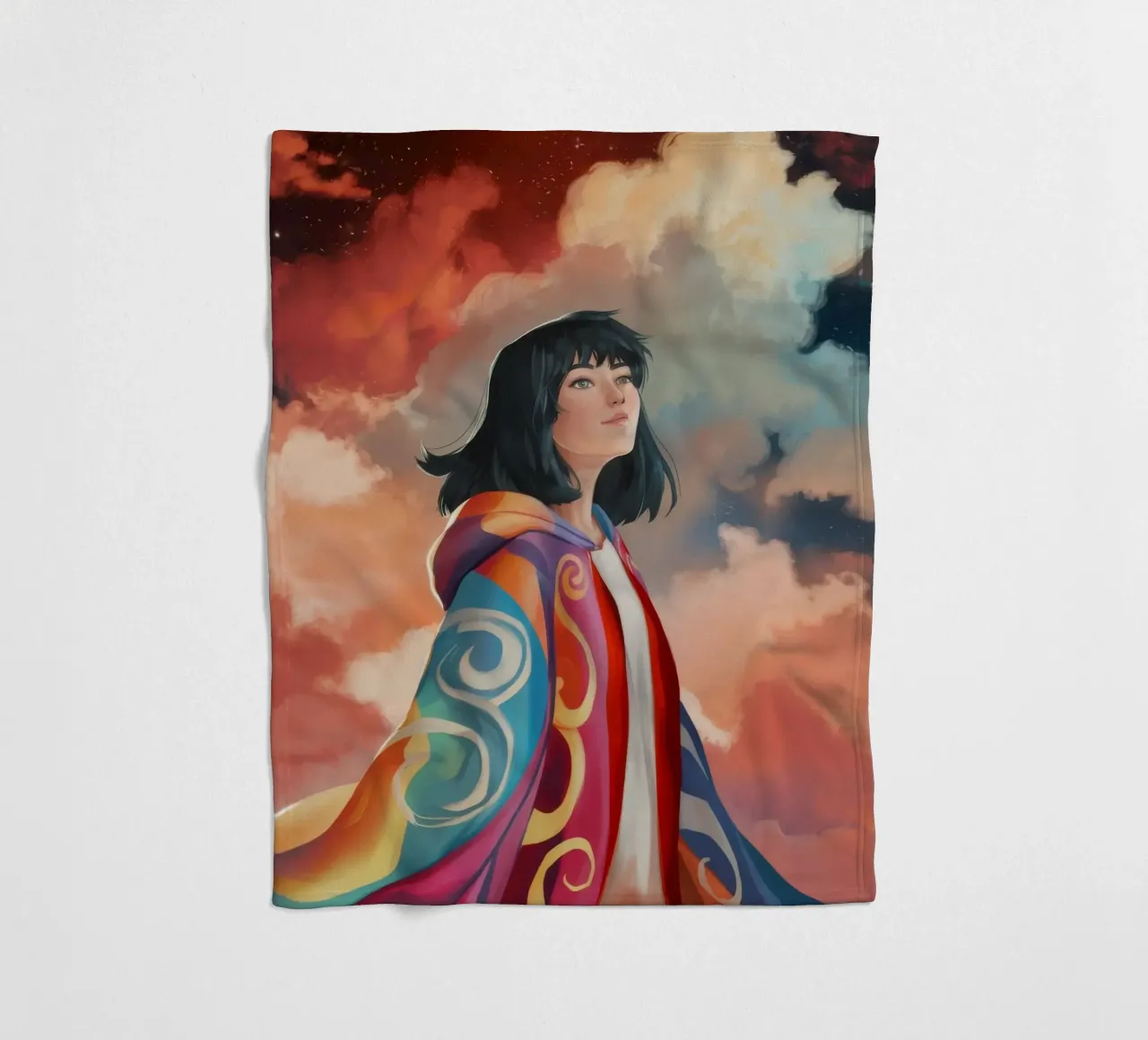 Cosmic Grace fleece blanket by Petal Canvas