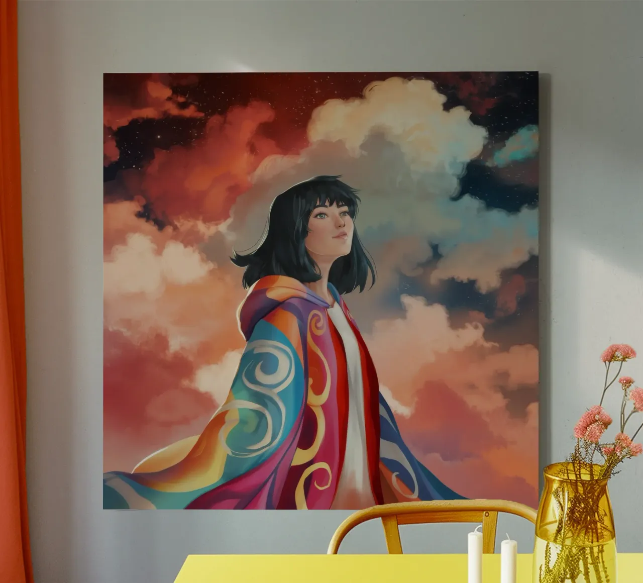 Kosmische genade canvas met Baklijst van Petal Canvas