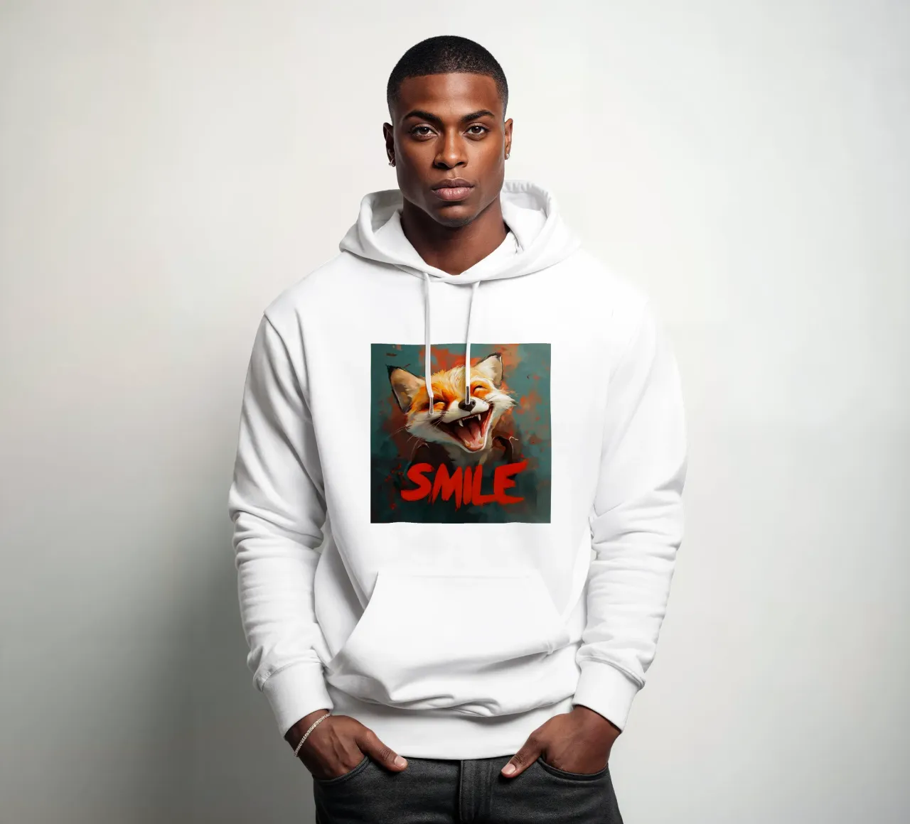 Fox Smile felpa con cappuccio da Motivate-Today