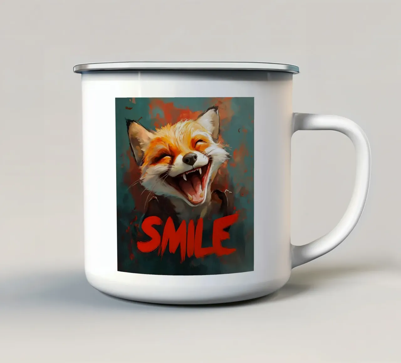Fox Smile tazza in smalto da Motivate-Today