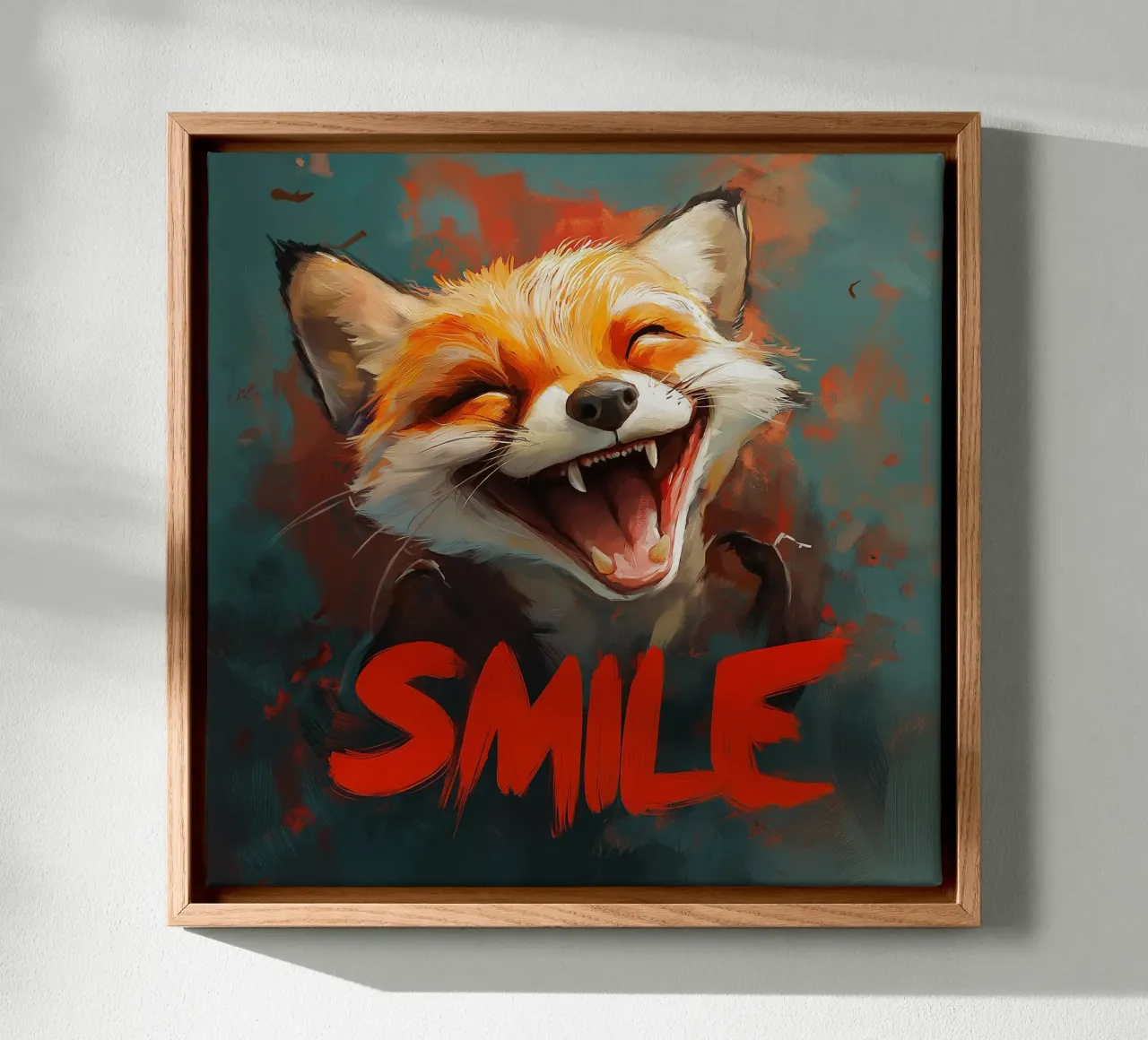 Fox Smile tela con Cornice a cassetta da Motivate-Today