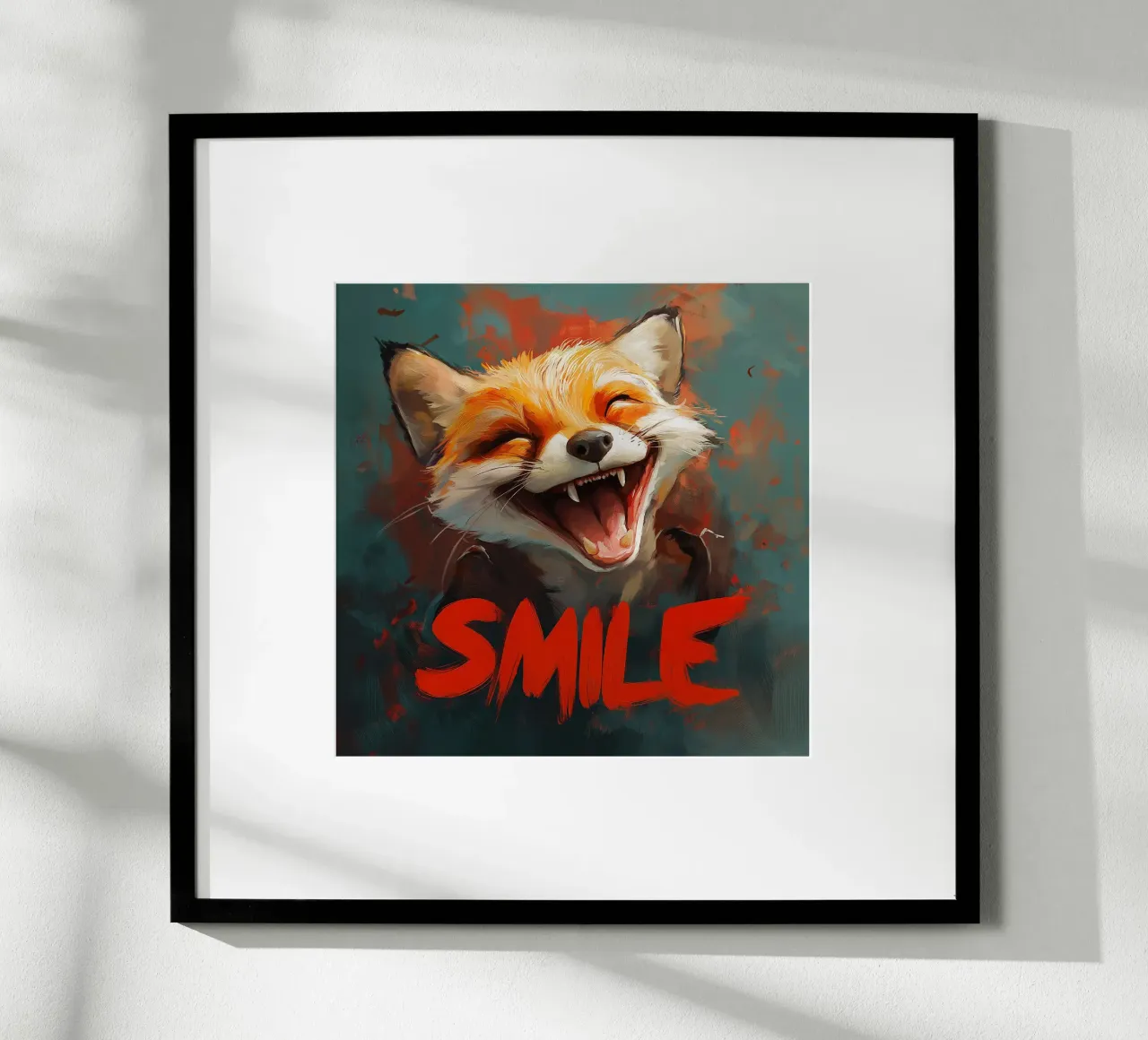 Fox Smile poster con telaio in plastica da Motivate-Today