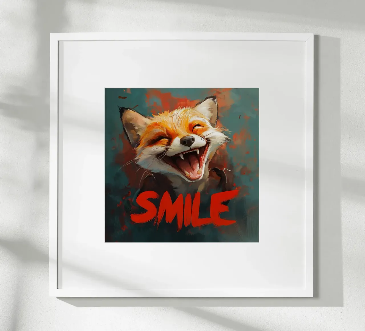 Fox Smile poster con telaio in plastica da Motivate-Today