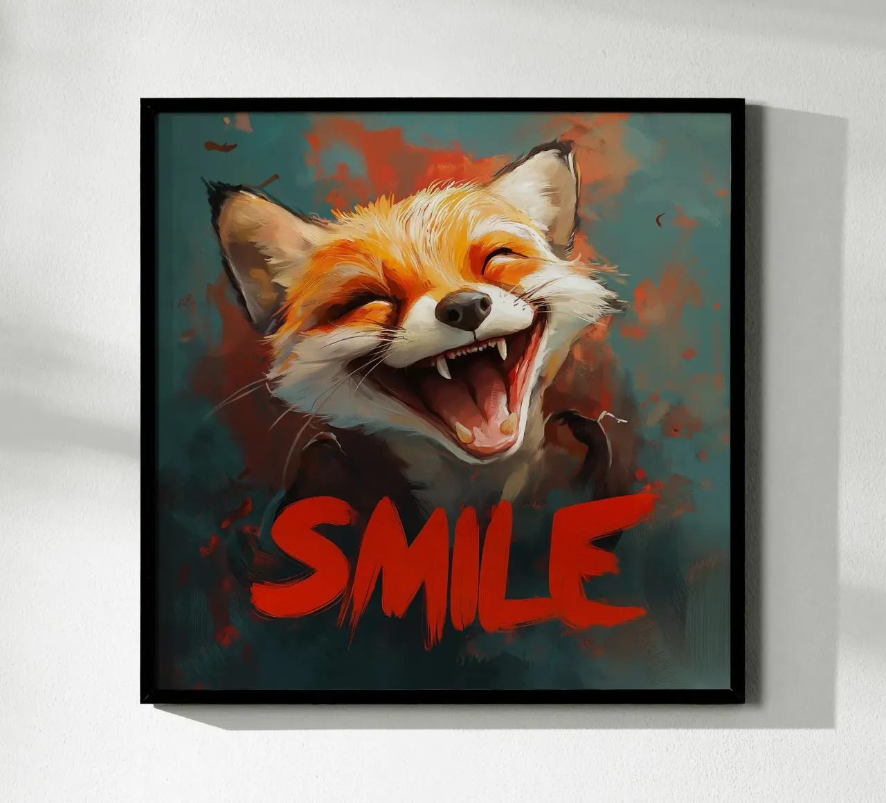 Fox Smile poster con telaio in plastica da Motivate-Today