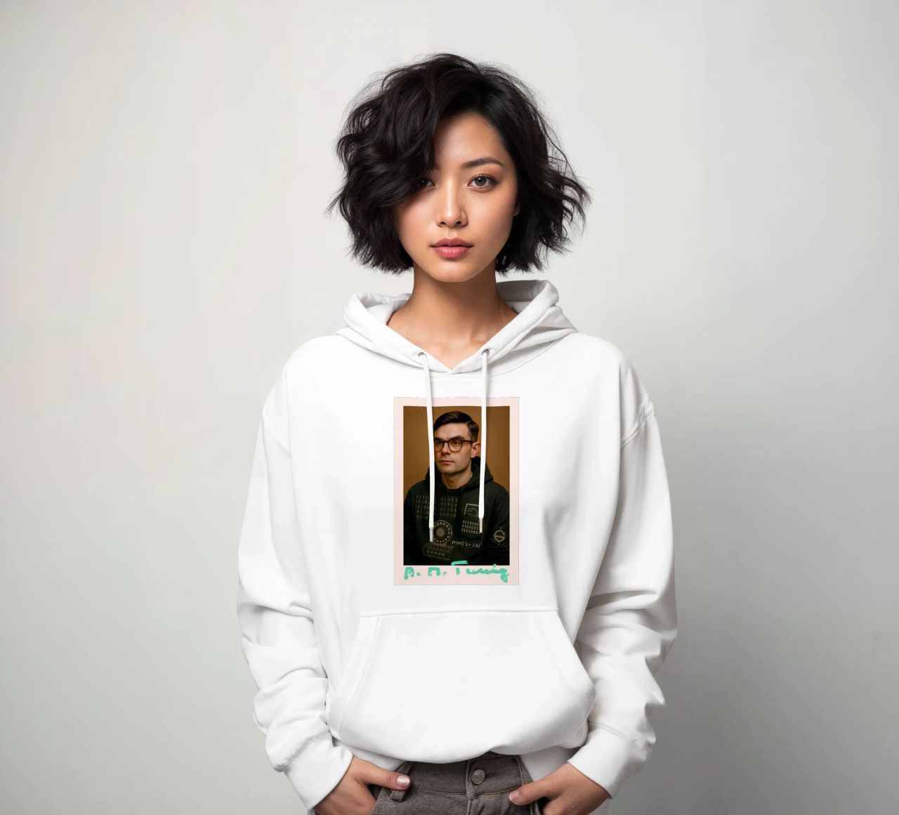 Nerd Icon – Alan Turing sudadera con capucha de CNTRL