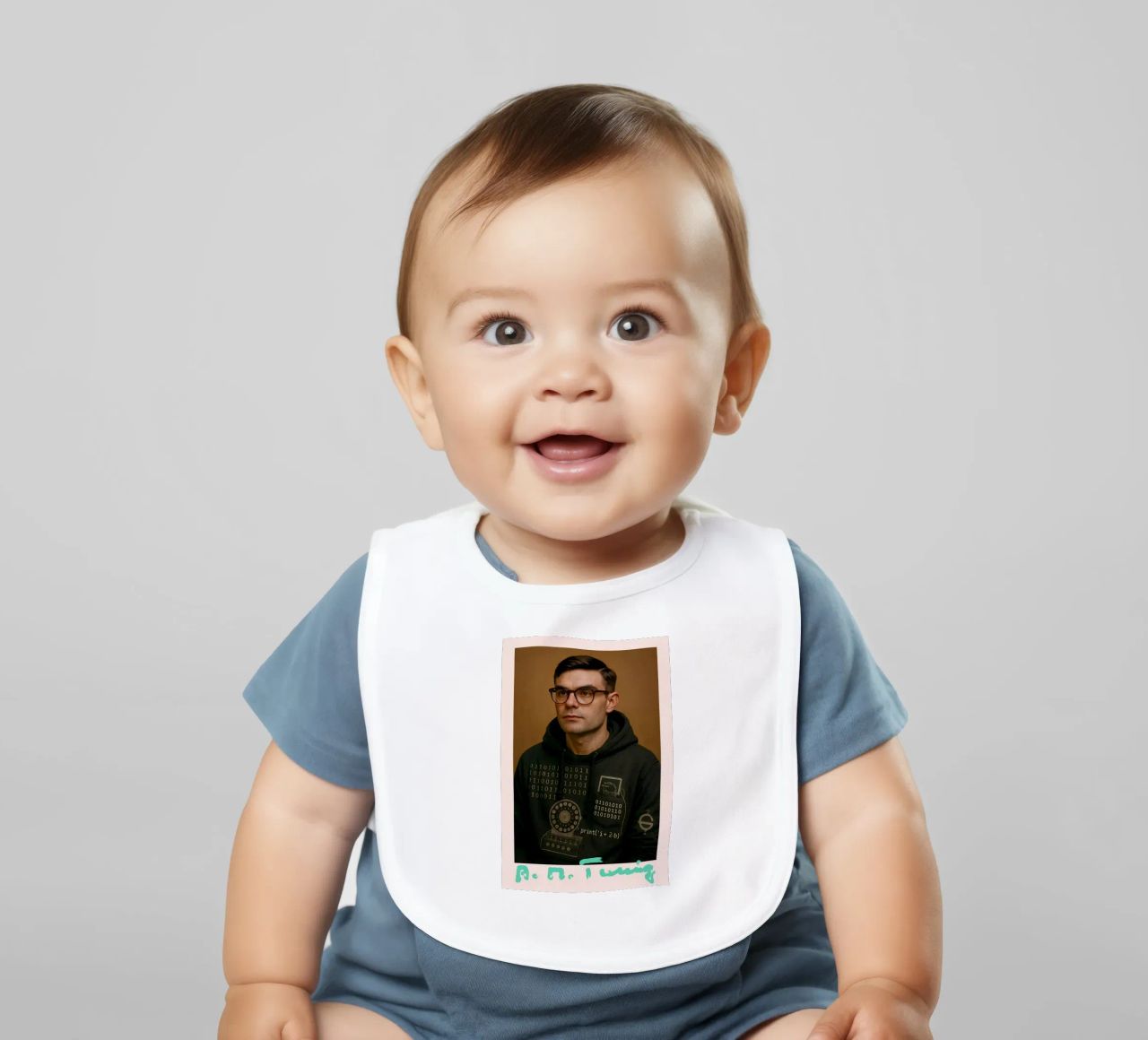 Nerd Icon – Alan Turing babero de CNTRL