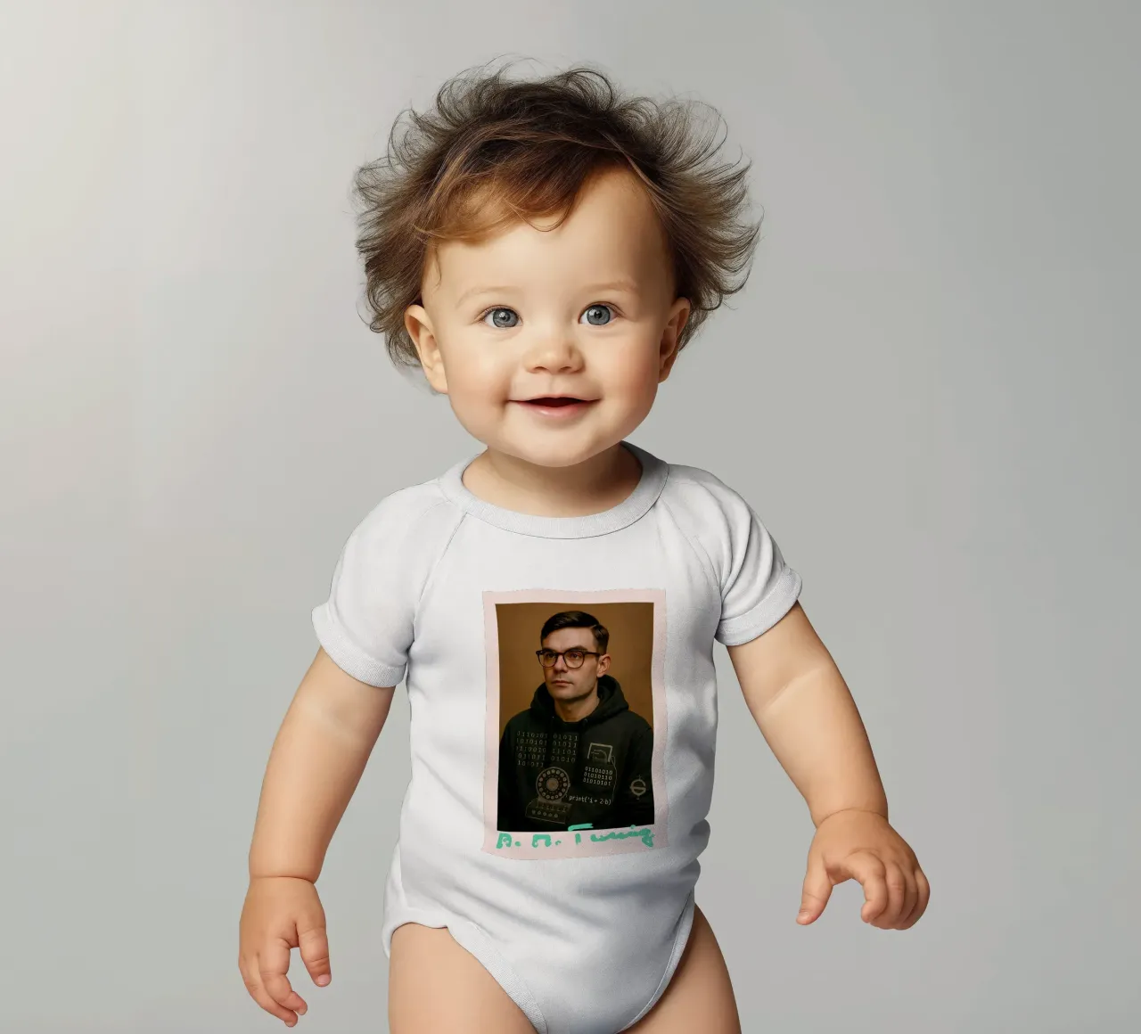 Nerd Icon – Alan Turing Kurzarm Babybody von CNTRL