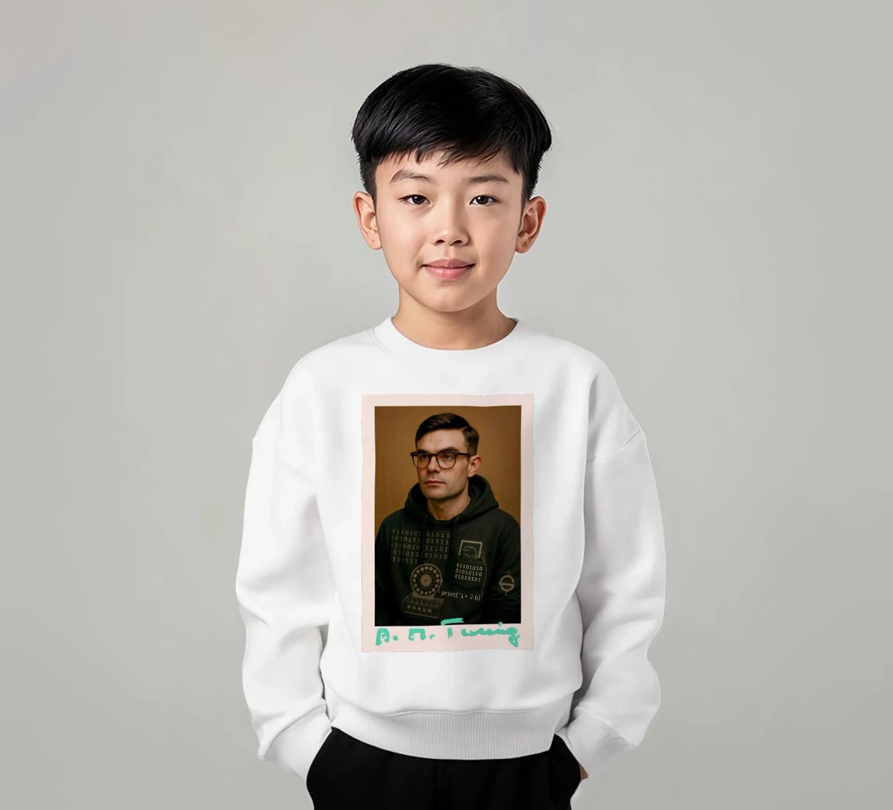 Nerd Icon – Alan Turing sudadera para niño de CNTRL
