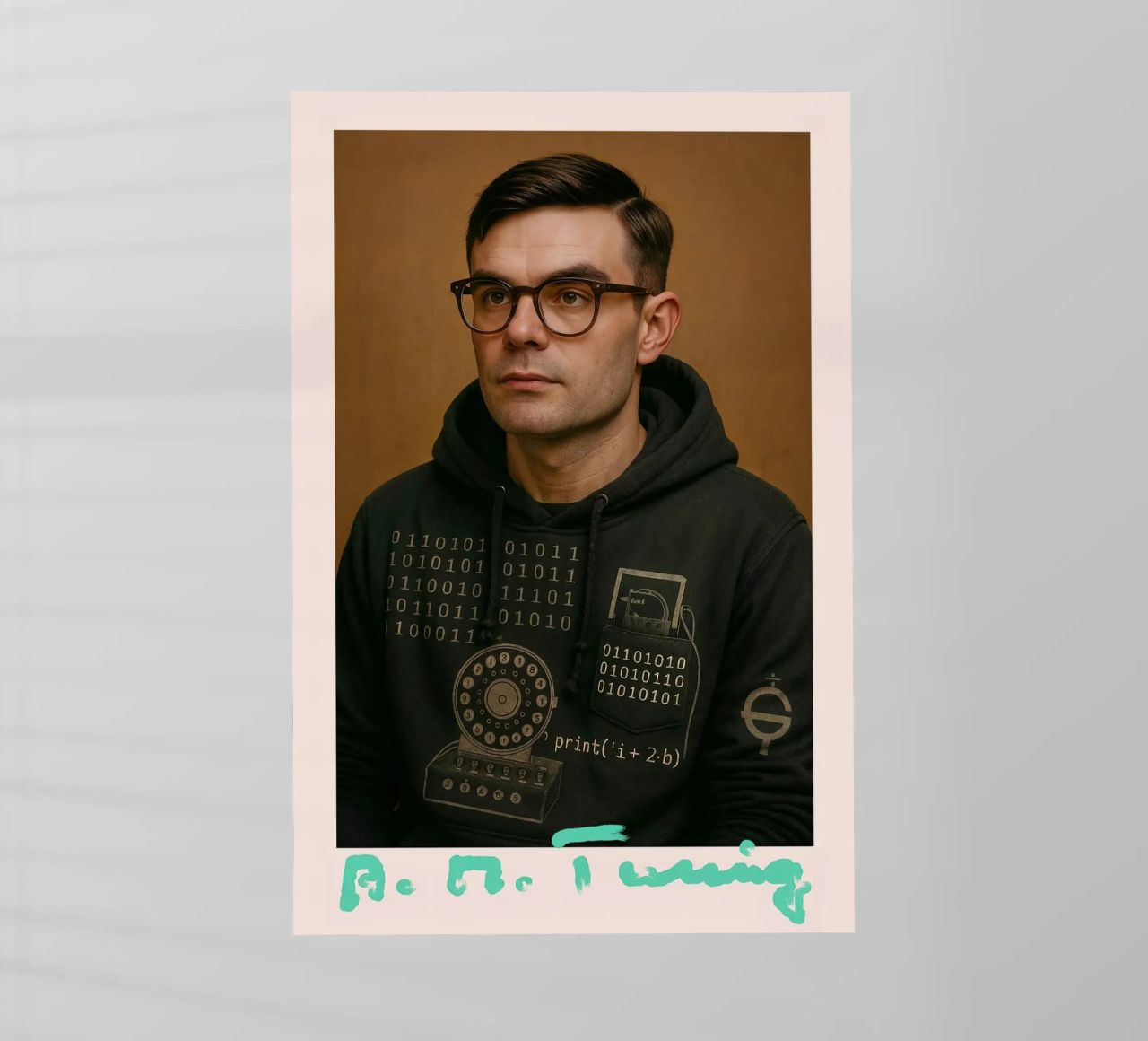 Nerd Icon – Alan Turing lámina retroiluminada de CNTRL