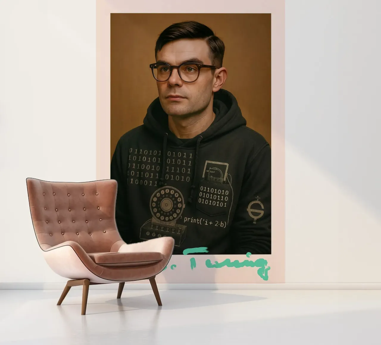 Nerd Icon – Alan Turing papel para pared de CNTRL