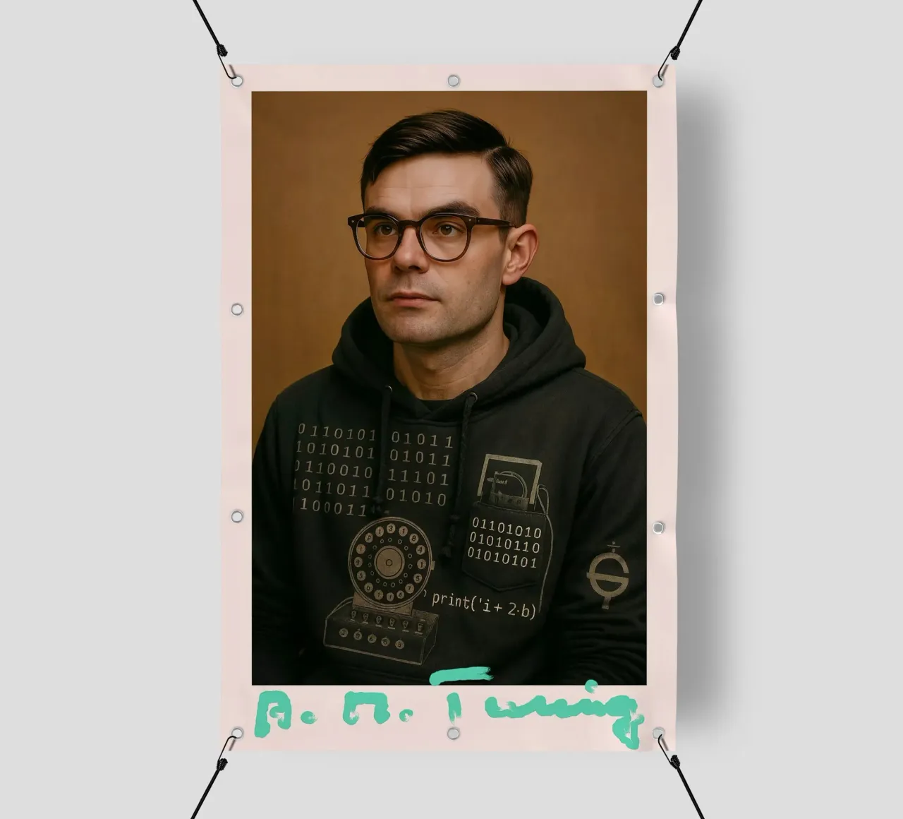 Nerd Icon – Alan Turing telo in pvc da CNTRL