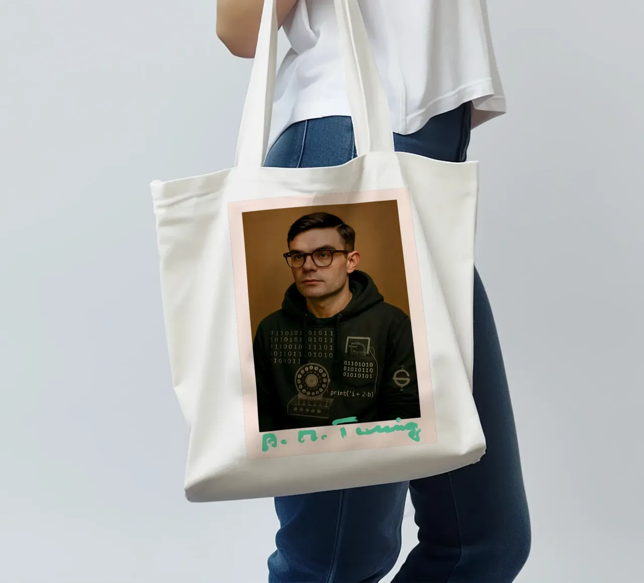 Nerd Icon – Alan Turing borsa in juta da CNTRL
