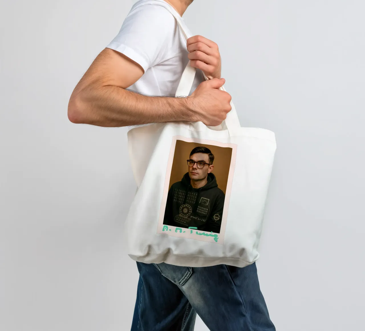 Nerd Icon – Alan Turing borsa in juta da CNTRL