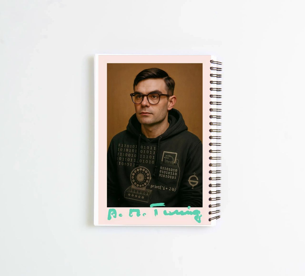 Nerd Icon – Alan Turing cuaderno de espiral de CNTRL