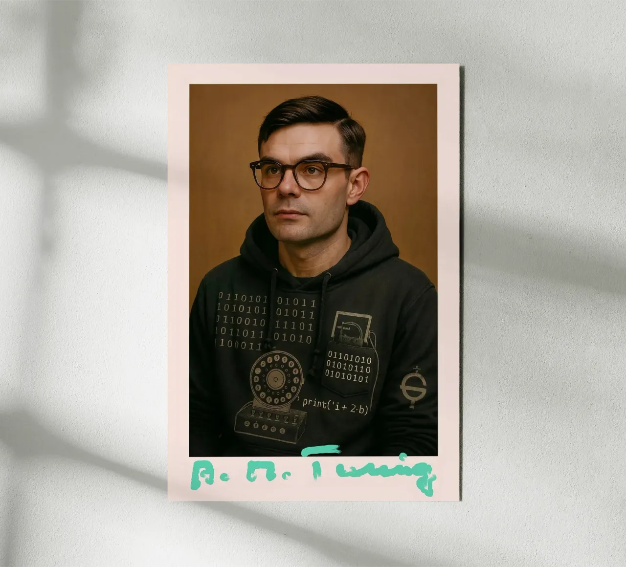 Nerd Icon – Alan Turing alluminio dibond da CNTRL