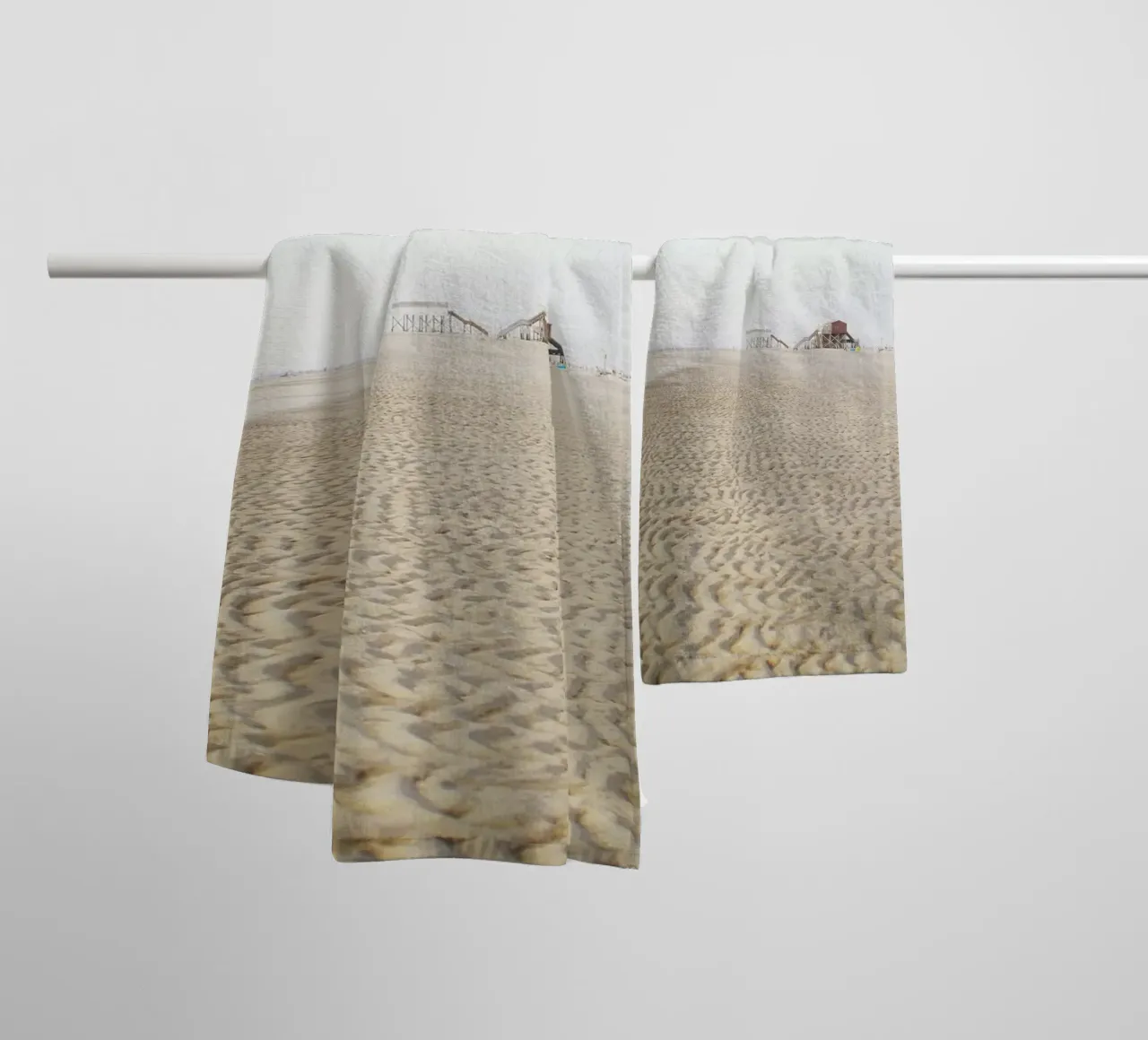 St. Peter Ording #02: Beach Escape & Sand Ripples towel by zenitt
