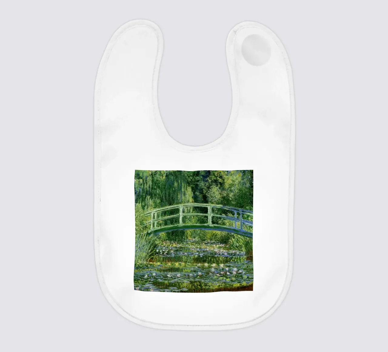 pequeño puente en el bosque claude monet babero de belong shop