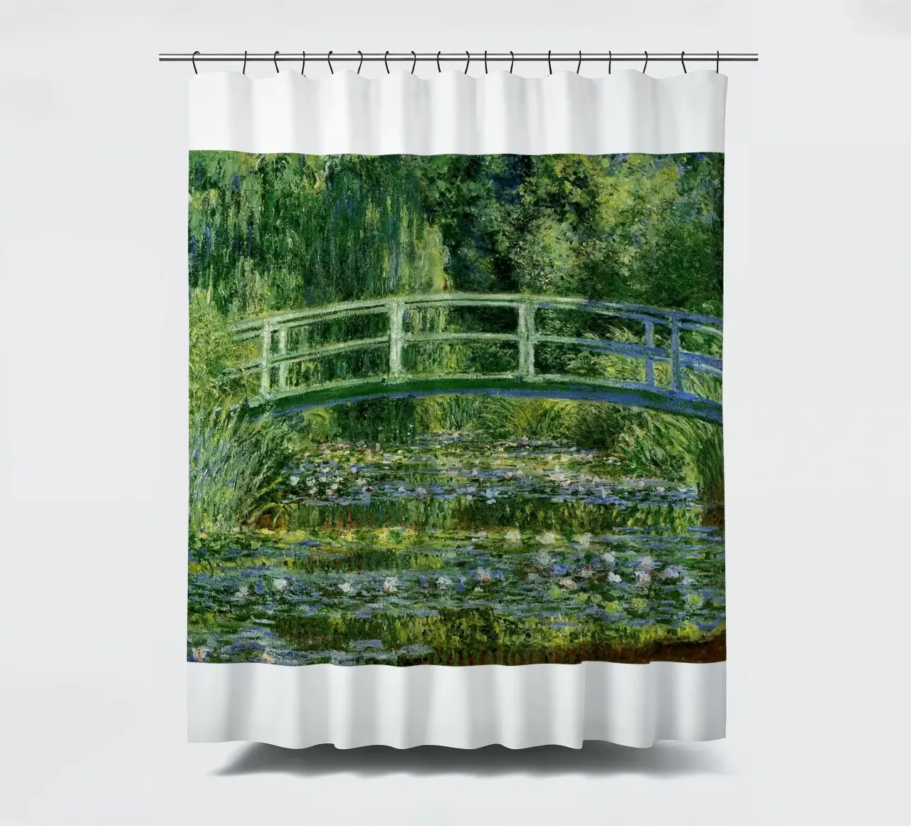 kleine brücke im wald claude monet Duschvorhang von belong shop