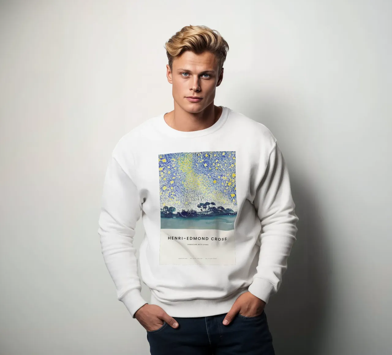 Cross - Landscape with Stars sweatshirt by Vintage by JUNIQE