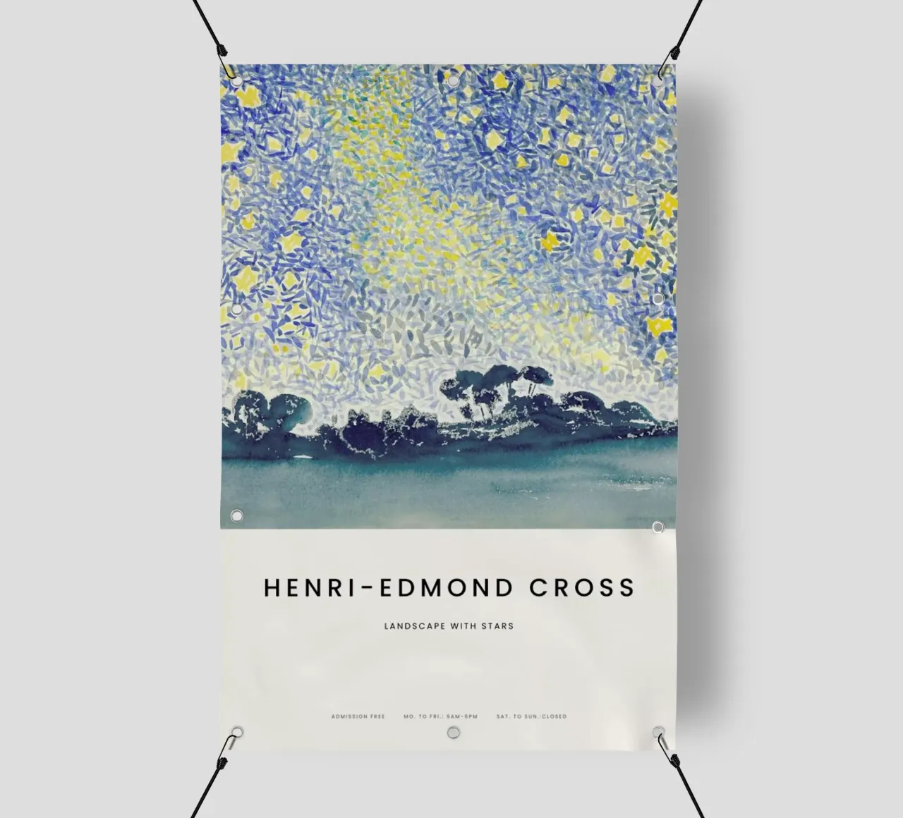 Cross - Landscape with Stars telo in pvc da Vintage by JUNIQE
