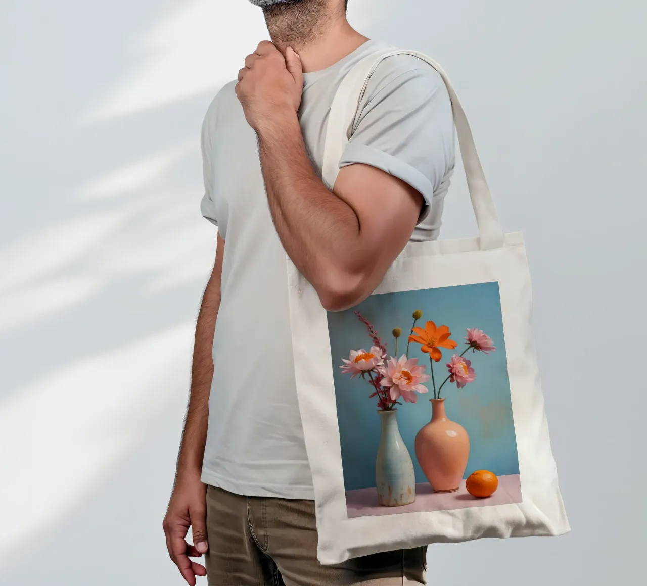 Spring Reverie in Soft Tones borsa in juta da Indigo Rain