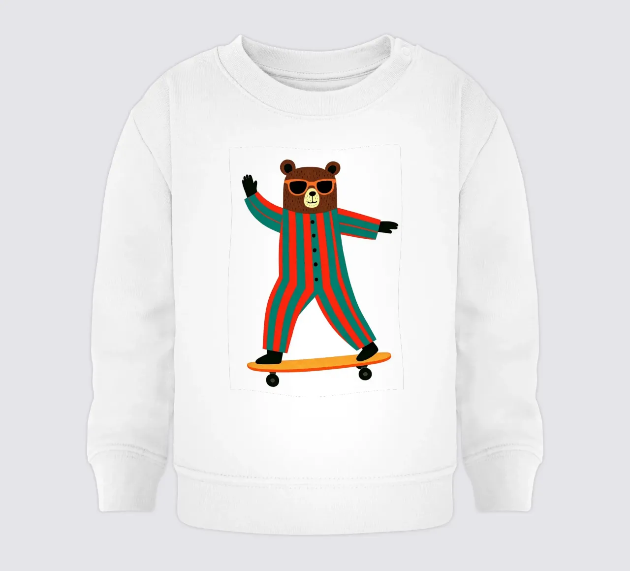 Divertente cameretta per orsi skateboard felpa neonato da the gan gan